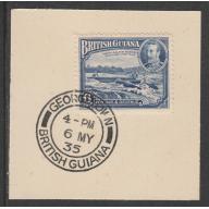 British Guiana 1934 KG5 PICTORIAL 6c with MADAME JOSEPH FORGED CANCEL