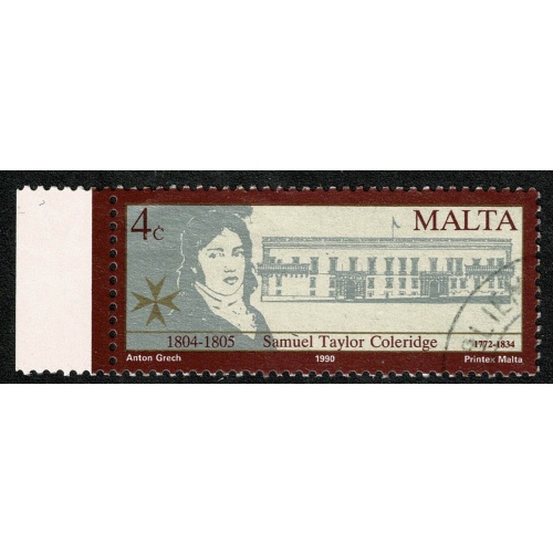 Malta. 1990 British Authors 4c Fine used. SG 870
