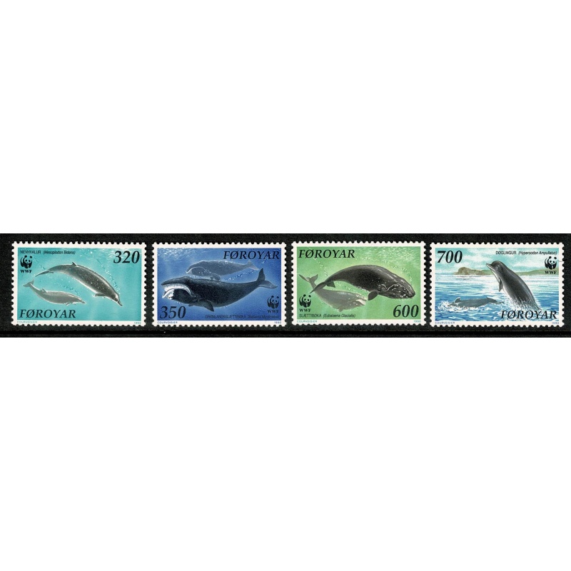 Faroes. 1990 Whales. Set of 4 values. Unmounted Mint. SG 196-199