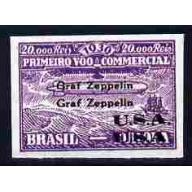 Brazil 1930 ZEPPELIN opt DOUBLED - HIALEAH FORGERY