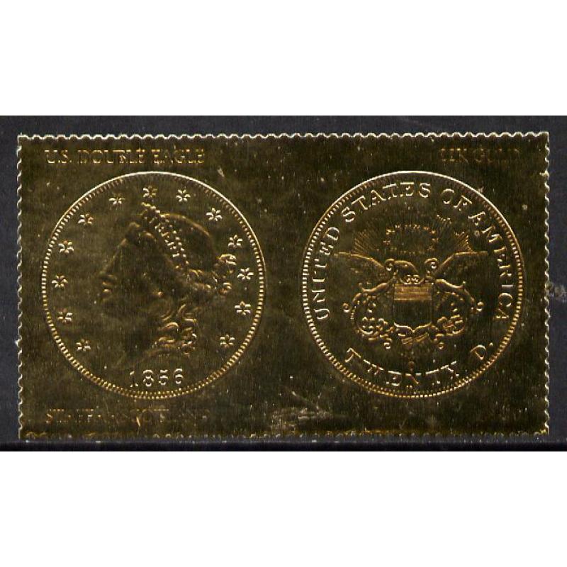 Staffa 1980 US COINS embossed in GOLD FOIL mnh