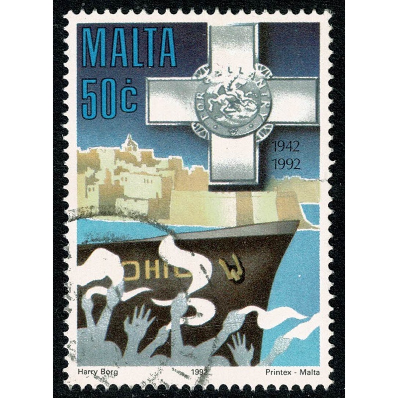 Malta. 1992 50th Anniv. Award of George Cross 50c. Fine Used. SG 923