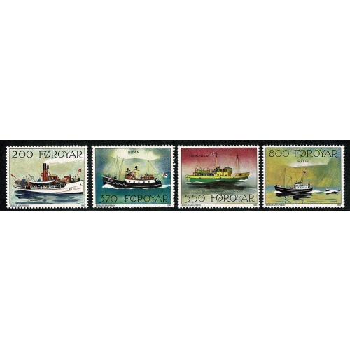Faroes. 1992 Mail Ships. Set of 4 values. Unmounted Mint. SG 220-223
