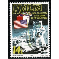 Malta. 1994 25th Anniversary of First Moon Landing 14c. Fine Used. SG 973