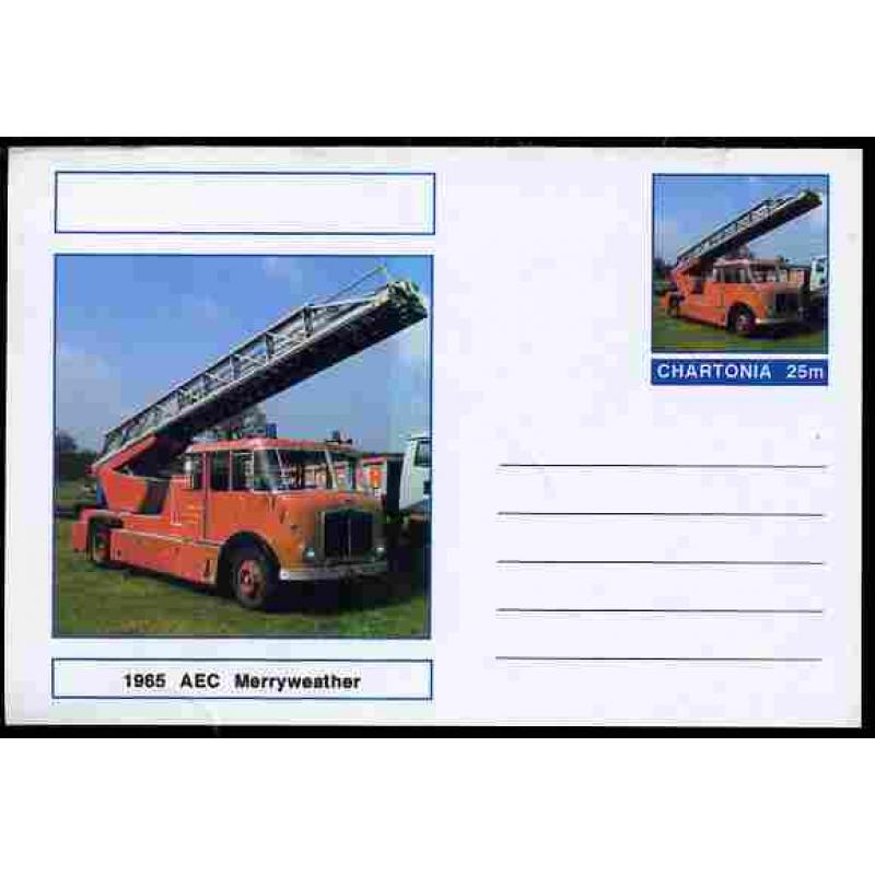 Fantasy (Chartonia) - AEC MERRYWEATHER FIRE ENGINE - Postal stationery card