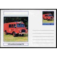 Fantasy (Chartonia) - LAND ROVER CARMICHAEL  FIRE ENGINE - Postal stationery card