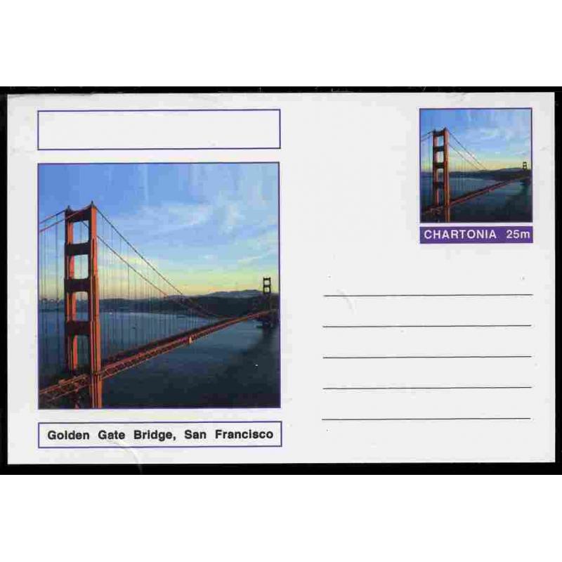 Fantasy (Chartonia) - GOLDEN GATE  BRIDGE - Postal stationery card