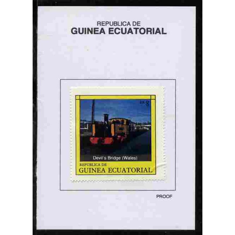 Equatorial Guinea 1977 LOCOMOTIVES 8EK on PROOF CARD