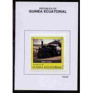 Equatorial Guinea 1977 LOCOMOTIVES 200EK on PROOF CARD