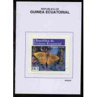 Equatorial Guinea 1976  BUTTERFLIES  3EK on PROOF CARD