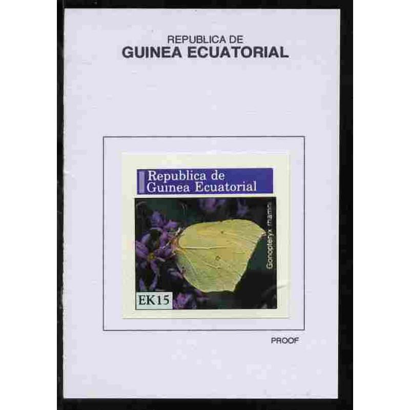 Equatorial Guinea 1976  BUTTERFLIES  15EK on PROOF CARD