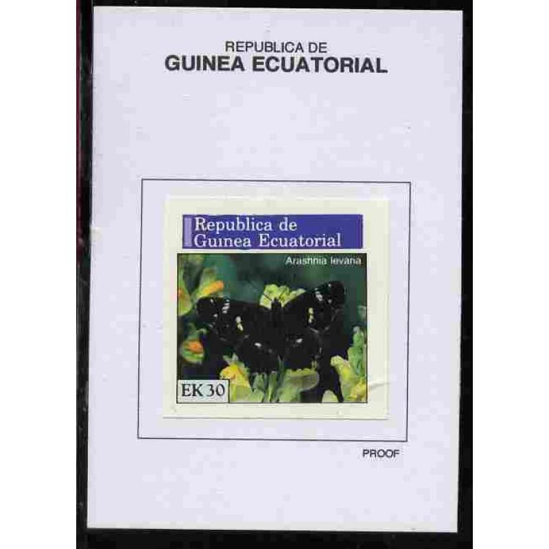Equatorial Guinea 1976  BUTTERFLIES  30EK on PROOF CARD