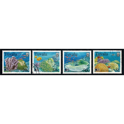 Tuvalu. 1998 Coral Reef Life. Used set 4 values. SG 822-825