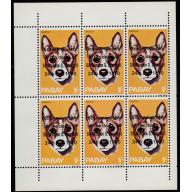 Pabay 1970 DOGS & CHURCHILL - COMPLETE SHEET of 6 mnh