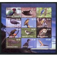 Tonga 2013  BIRDS DEF sheet of 12 values complete mnh