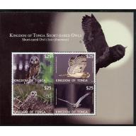 Tonga 2012 OWLS perf sheetlet of 4 mnh