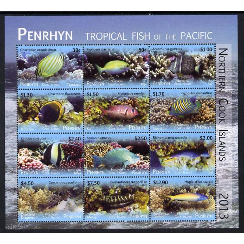 Cook Is Penrhyn 2013 TROPICAL FISH def m/sheet mnh