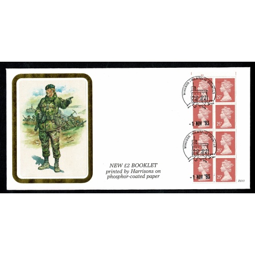 1993 New £2 booklet Cyl Pane. Limited edition FDC. No. 55/1000. Windsor cancel