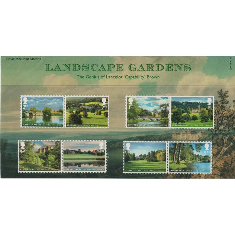 2016 GB Landscape Gardens Presentation Pack. Mint