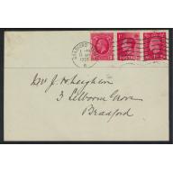 GB 1937 Mixed Monarch Cover (Front only) Slight Foxing (MM1)