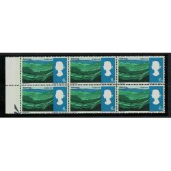 1966 Landscapes SG689 4d Hassocks, Sussex, Missing d in "and" Blk of 6 U/M Ref 24