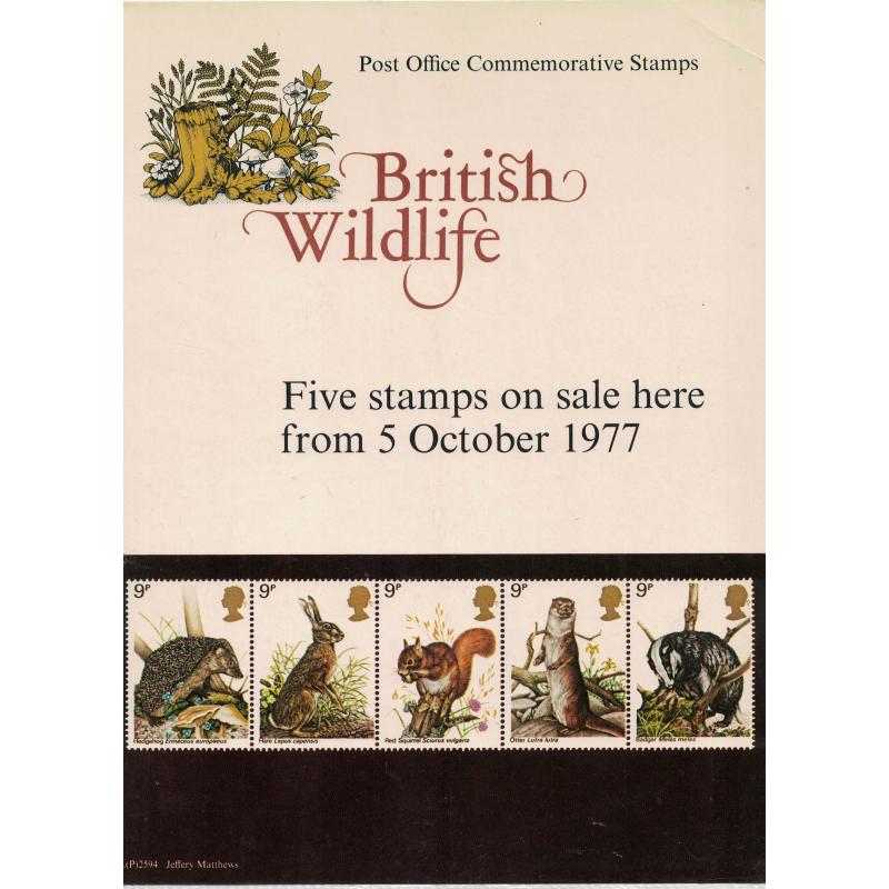 1978 British Wildlife  Post Office A4 Wall Poster (POP 10)