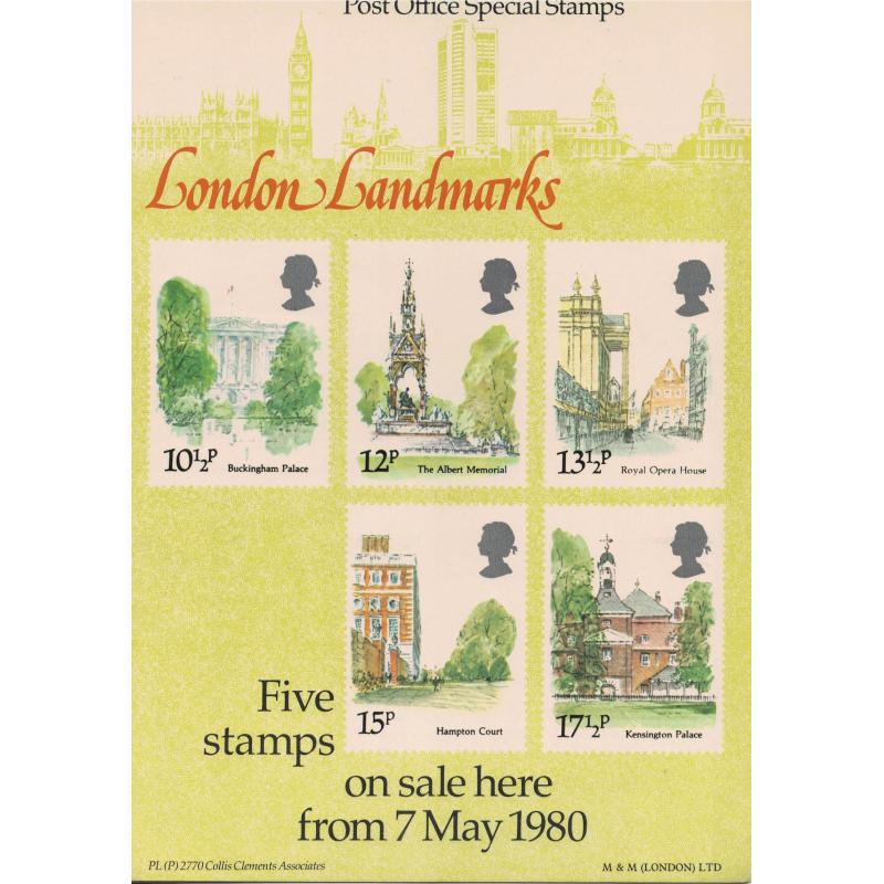 1980 London Landmarks Post Office A4 Wall Poster (POP 15)