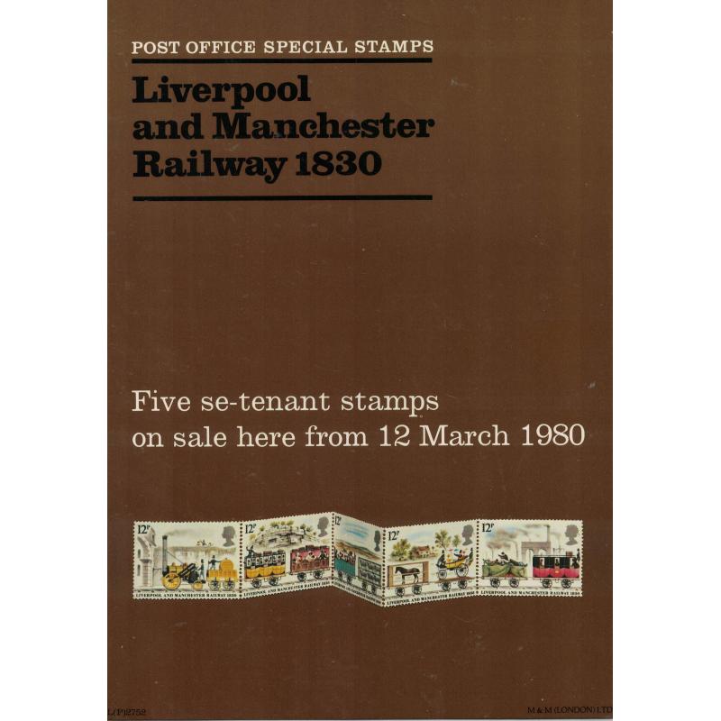 1980 The Liverpool and Manchester Railway  Post Office A4 Wall Poster (POP 17)