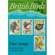 1980 British Birds Post Office A4 Wall Poster (POP 18)