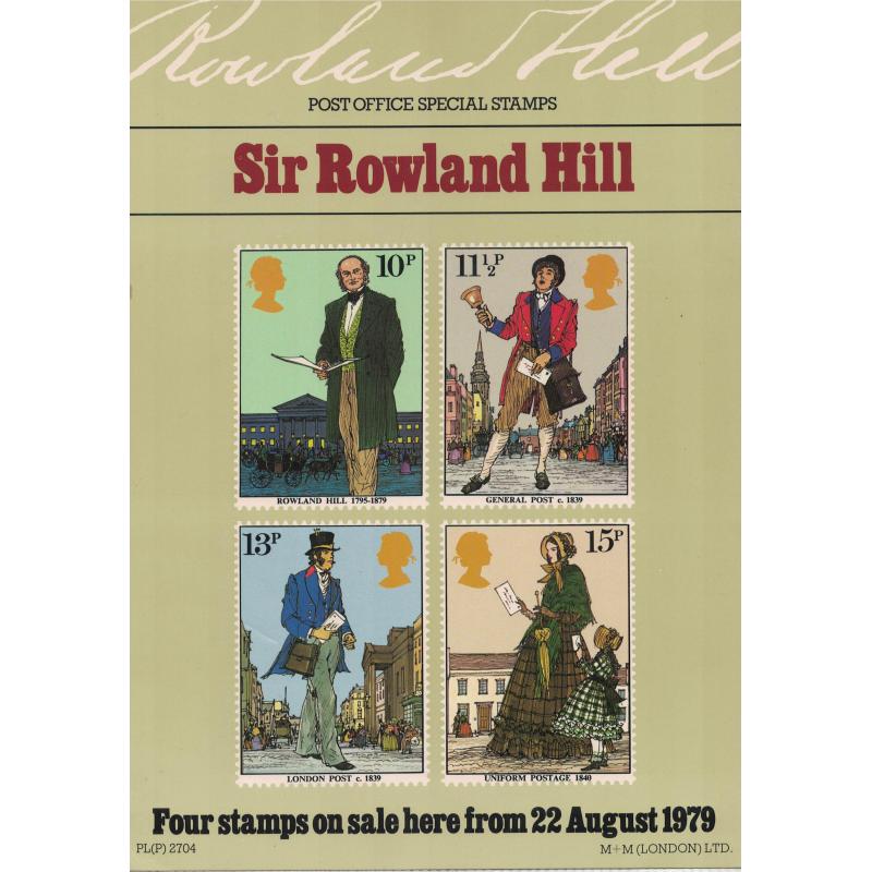1979 Sir Rowland Hill Post Office A4 Wall Poster (POP 22)