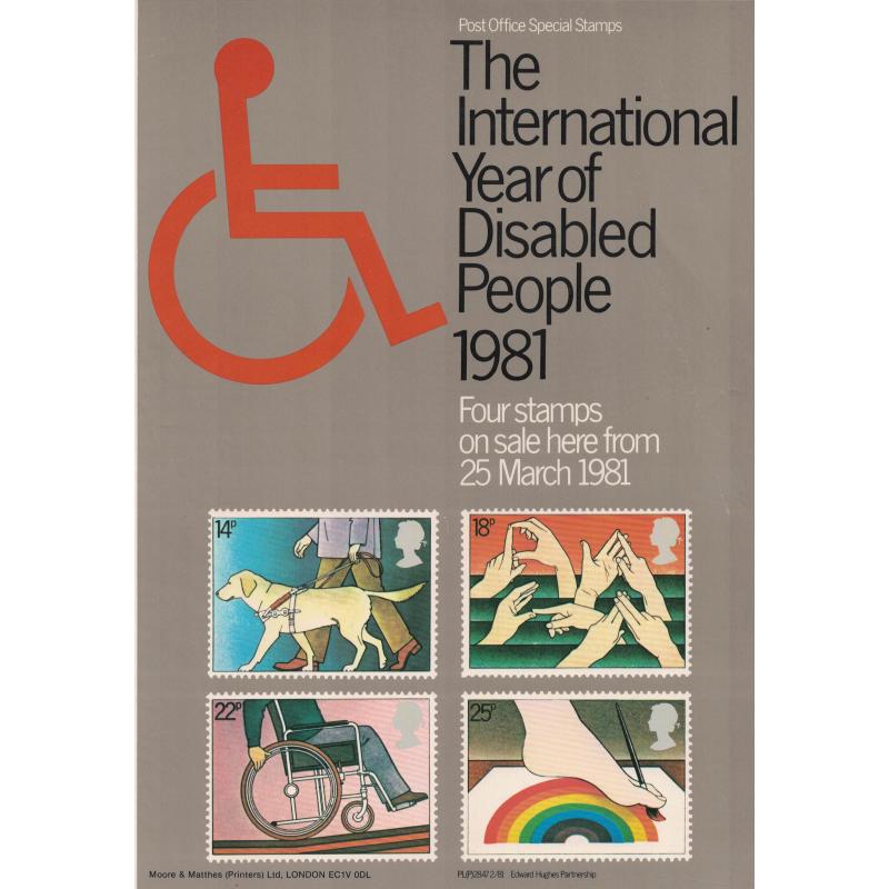 1981 Year of disabled People Post Office A4 Wall Poster (POP 25)