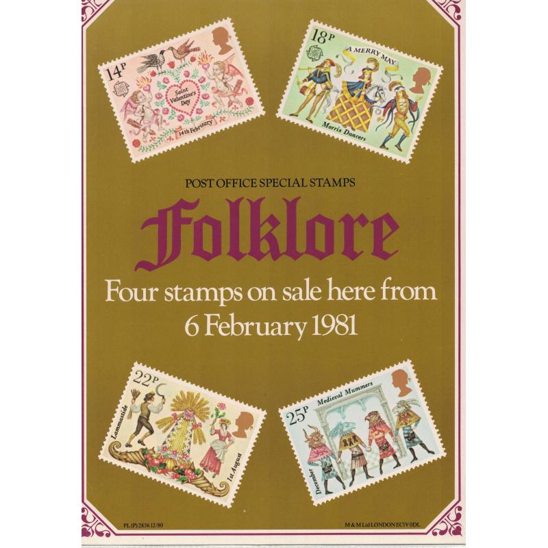 1981 British Folklore Post Office A4 Wall Poster (POP 26)