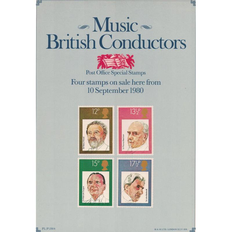 1980 British Music Conductors Post Office A4 Wall Poster (POP 31)