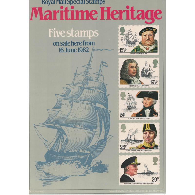 1982 Maritime Heritage Post Office A4 Wall Poster (POP 34)