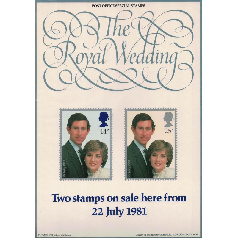 1986 The Royal Wedding Post Office A4 Wall Poster (POP 41)