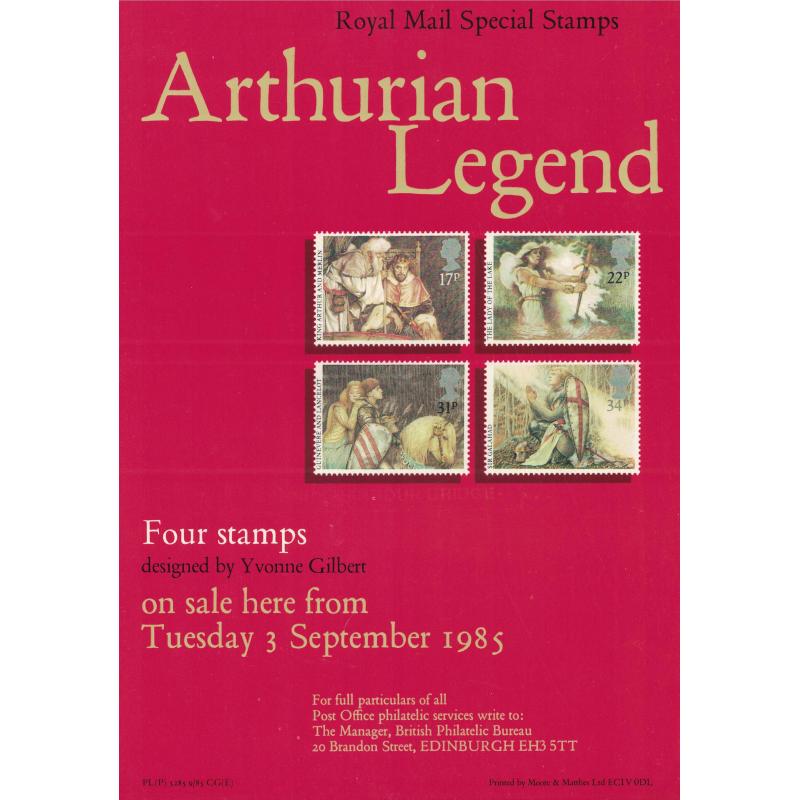 1985 Arthurian Legend Post Office A4 Wall Poster (POP 46)