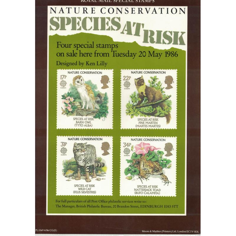 1986 Species at Risk Post Office A4 Wall Poster (POP 52)