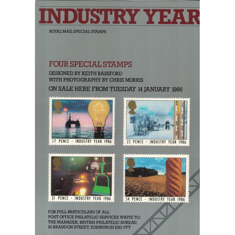 1986 Industry Year Post Office A4 Wall Poster (POP 53)