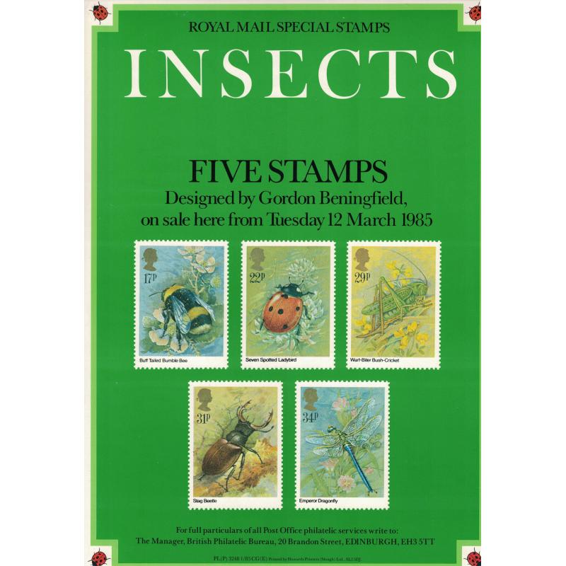 1985  Insects Post Office A4 Wall Poster (POP 56)