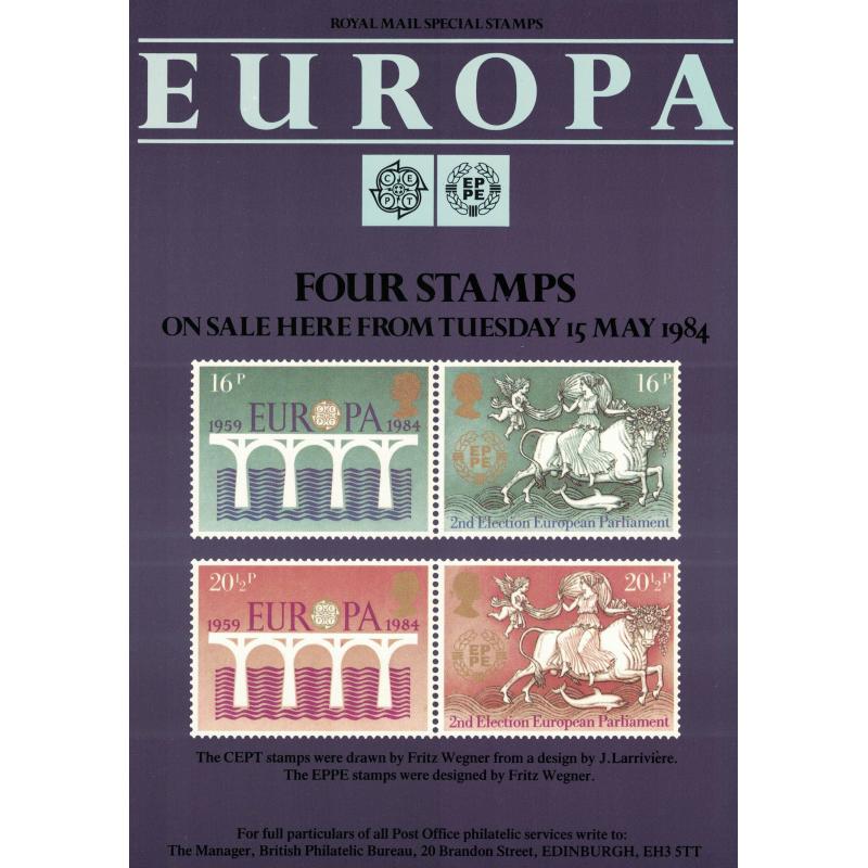 1984 Europa Post Office A4 Wall Poster (POP 60)