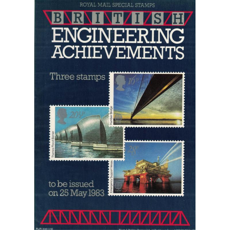 1983 British Engineering Achievements Post Office A4 Wall Poster (POP 74)