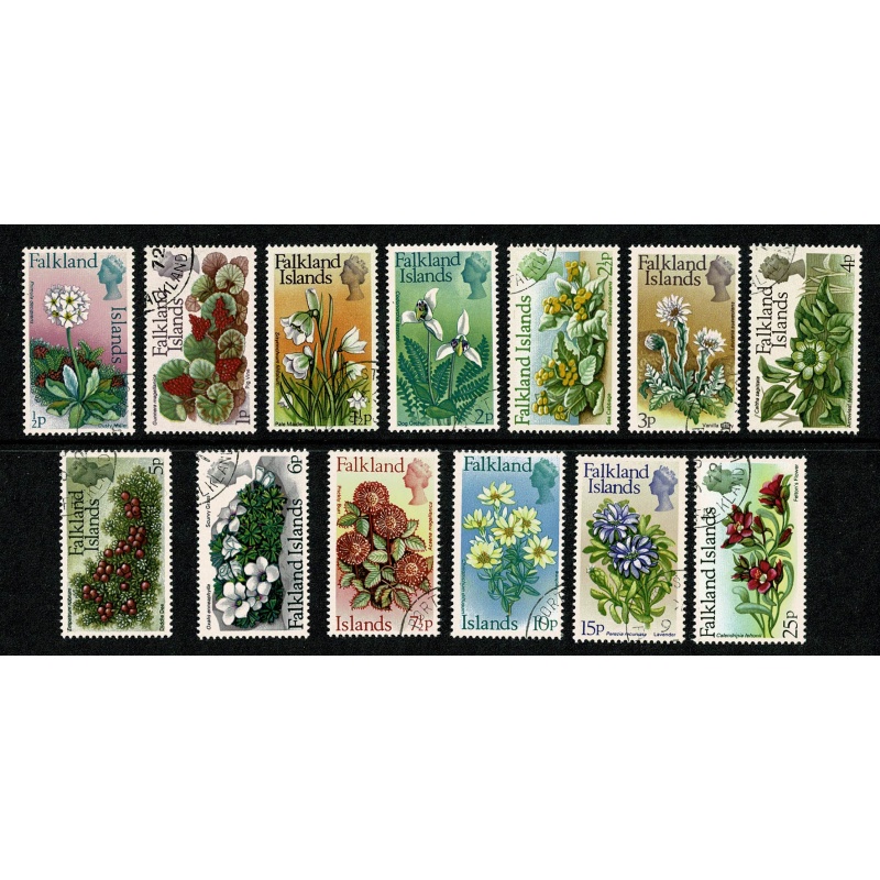 Falkland Islands. 1972 Flowers. Decimal issue. Fine used set of 13 values. SG 276-288