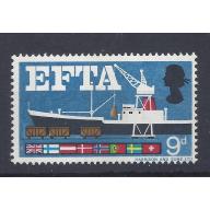 1967 EFTA 9d (PHOSPHOR) LILAC OMITTED ERROR