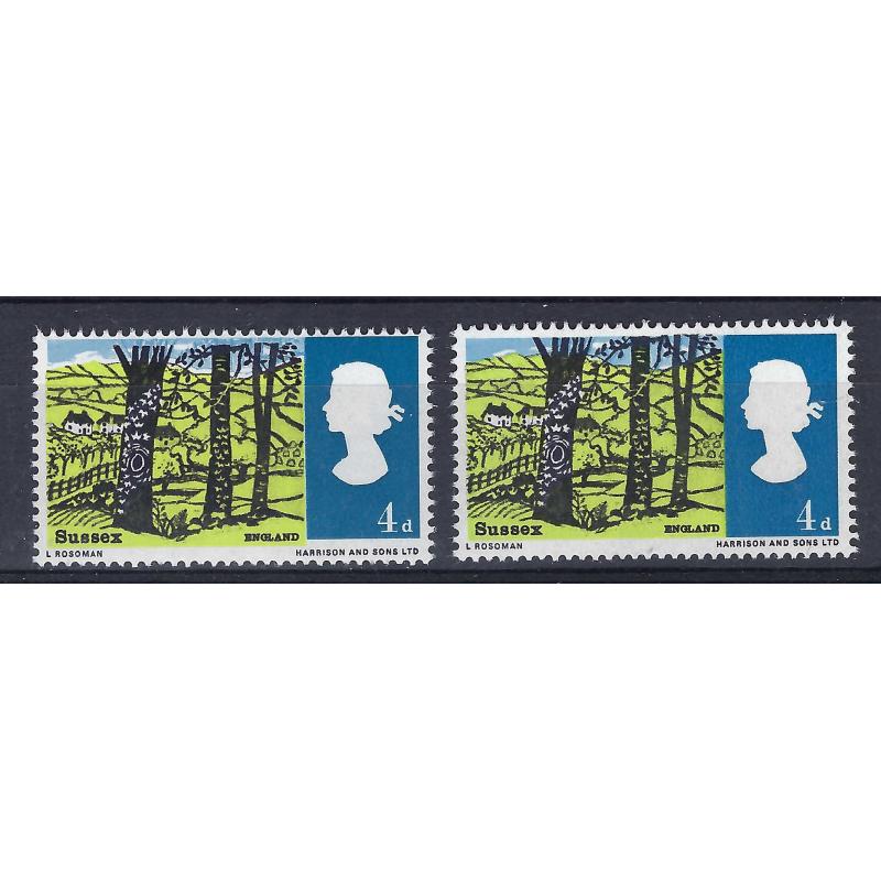 1966 LANDSCAPES 4d BLUE COLOUR SHIFT ERROR (POLLARDED TREES)