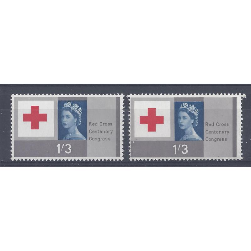 1963 RED CROSS 1/3d RED COLOUR SHIFT