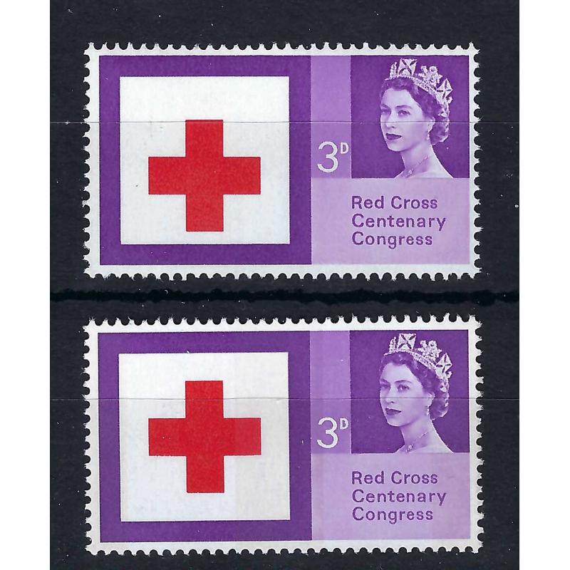 1963 RED CROSS 3d RED COLOUR SHIFT ERROR