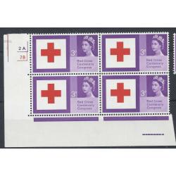 1963 RED CROSS 3d RED COLOUR SHIFT ( UP ! ) ERROR
